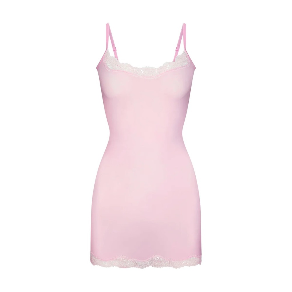 Skims First Everybody Lace Slip Dress in Cherry Blossom NWT